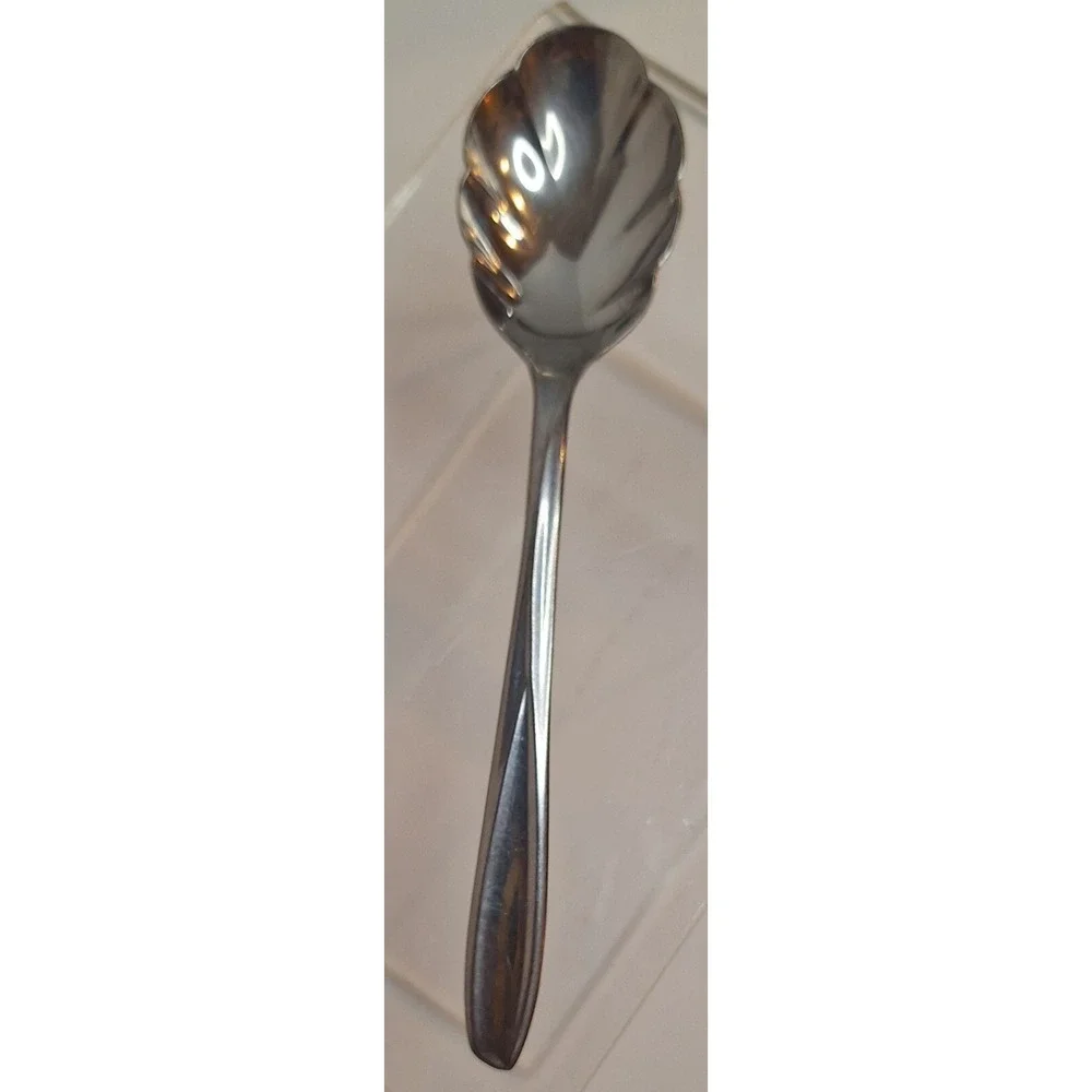 vintage silco stainless flatware panorama Shell‎ sugar spoon
